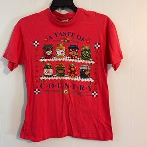 Vintage 90s Cal Cru Red A Taste of Country Mason Jar Graphic T-Shirt Womens M